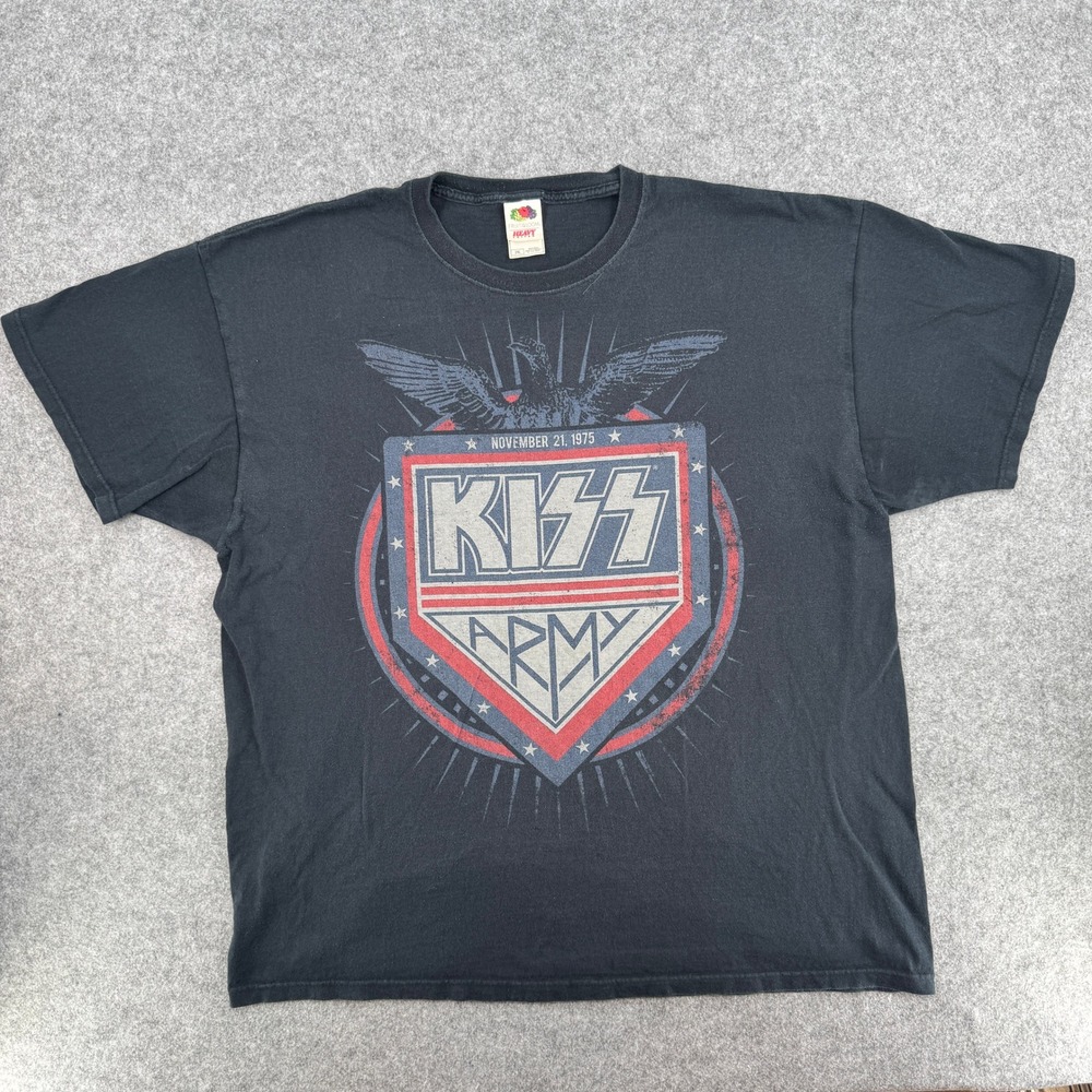 KISS Army Black Graphic Heavy Cotton  Mens 2XL